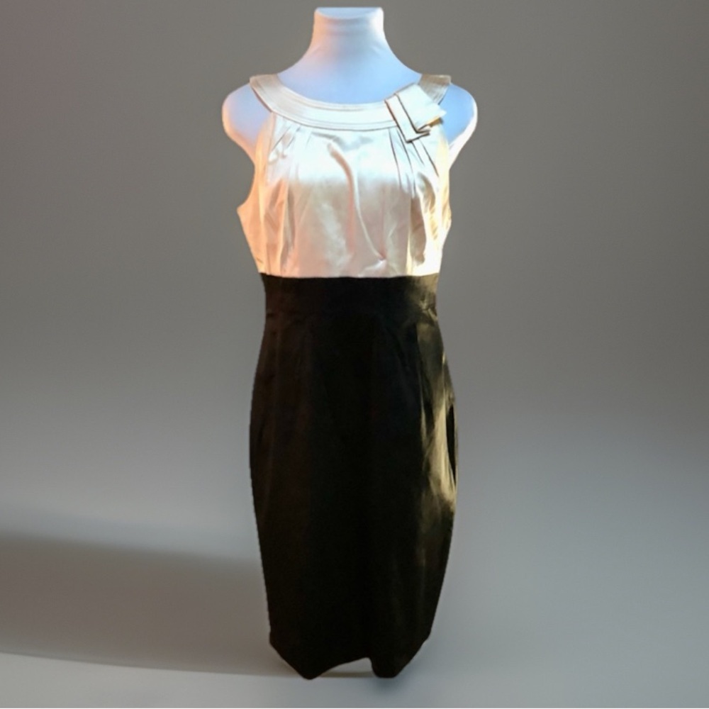 Jones New York Cream & Black sz 12 Cocktail Formal Holiday Dress